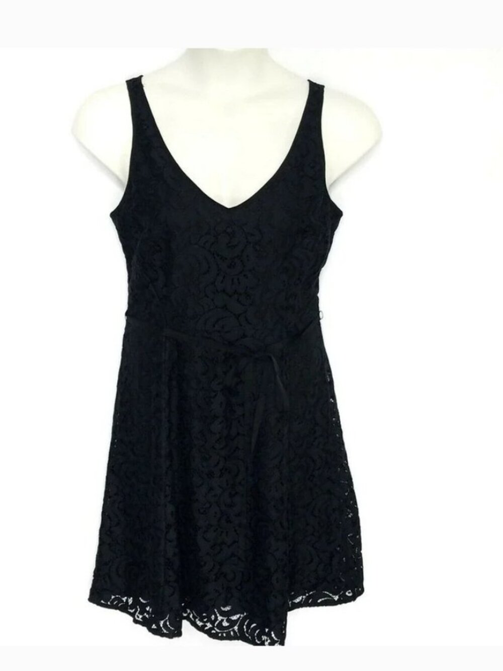 Loft Black Navy Blue Lace Mini Dress